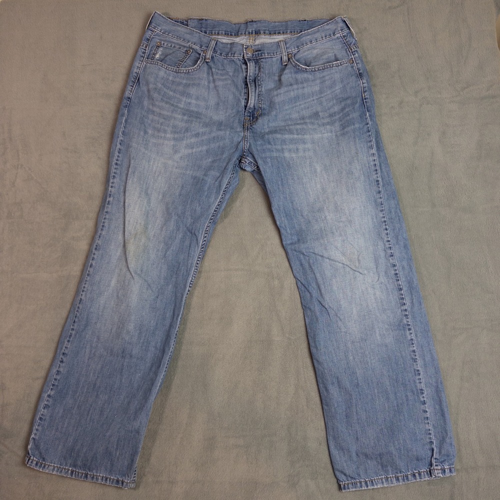 Levis 569 Loose Straight Jeans Mens 38x32 Light Blue Good Baggy Denim